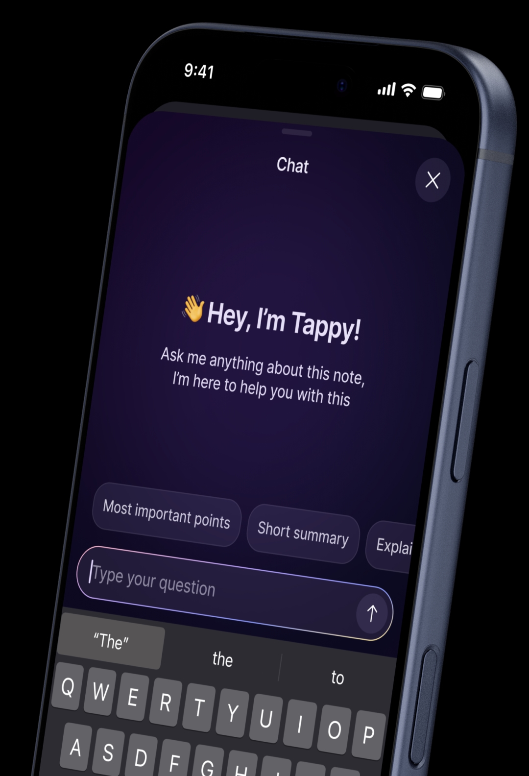 Tappy chat interface