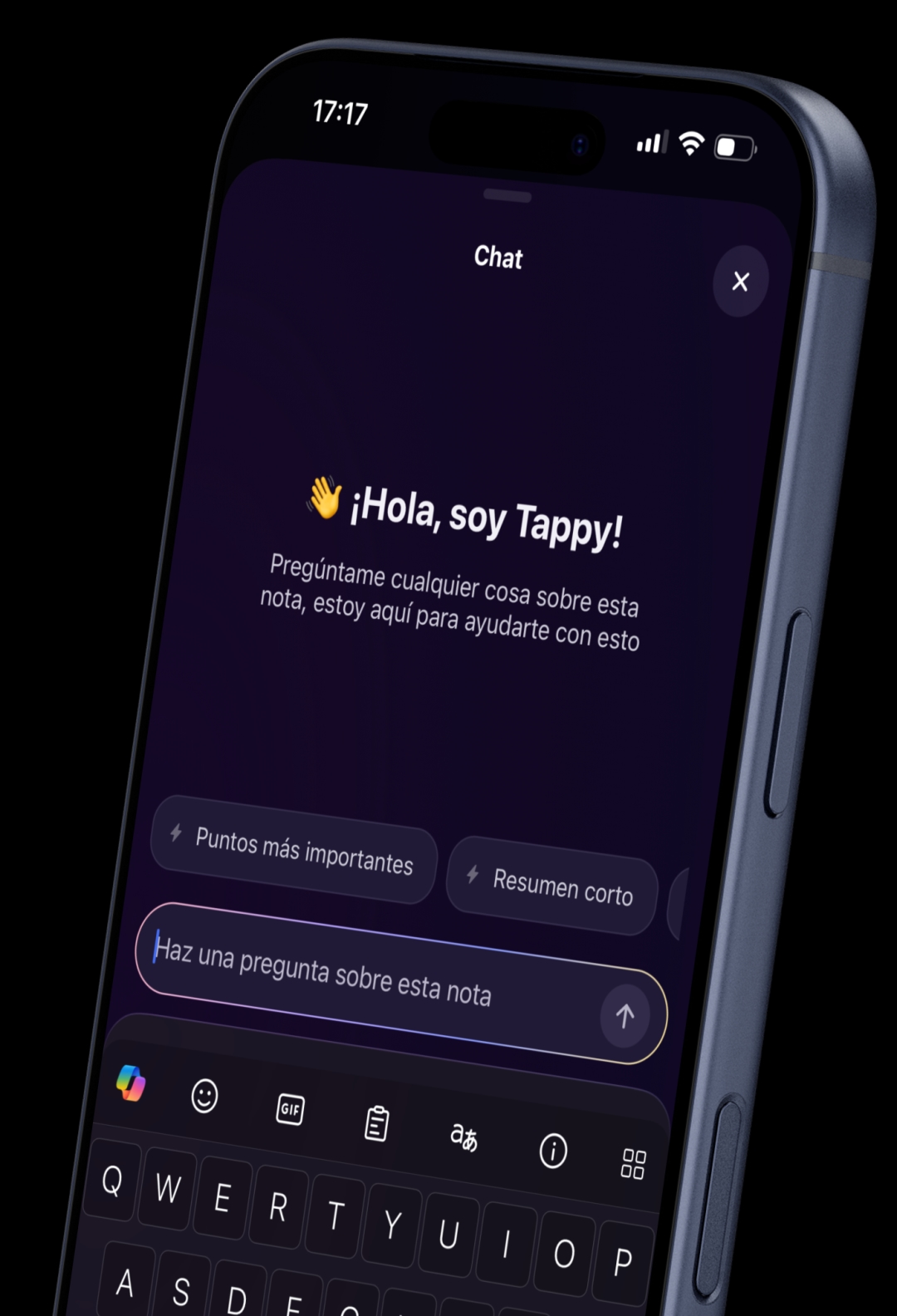 Tappy chat interface